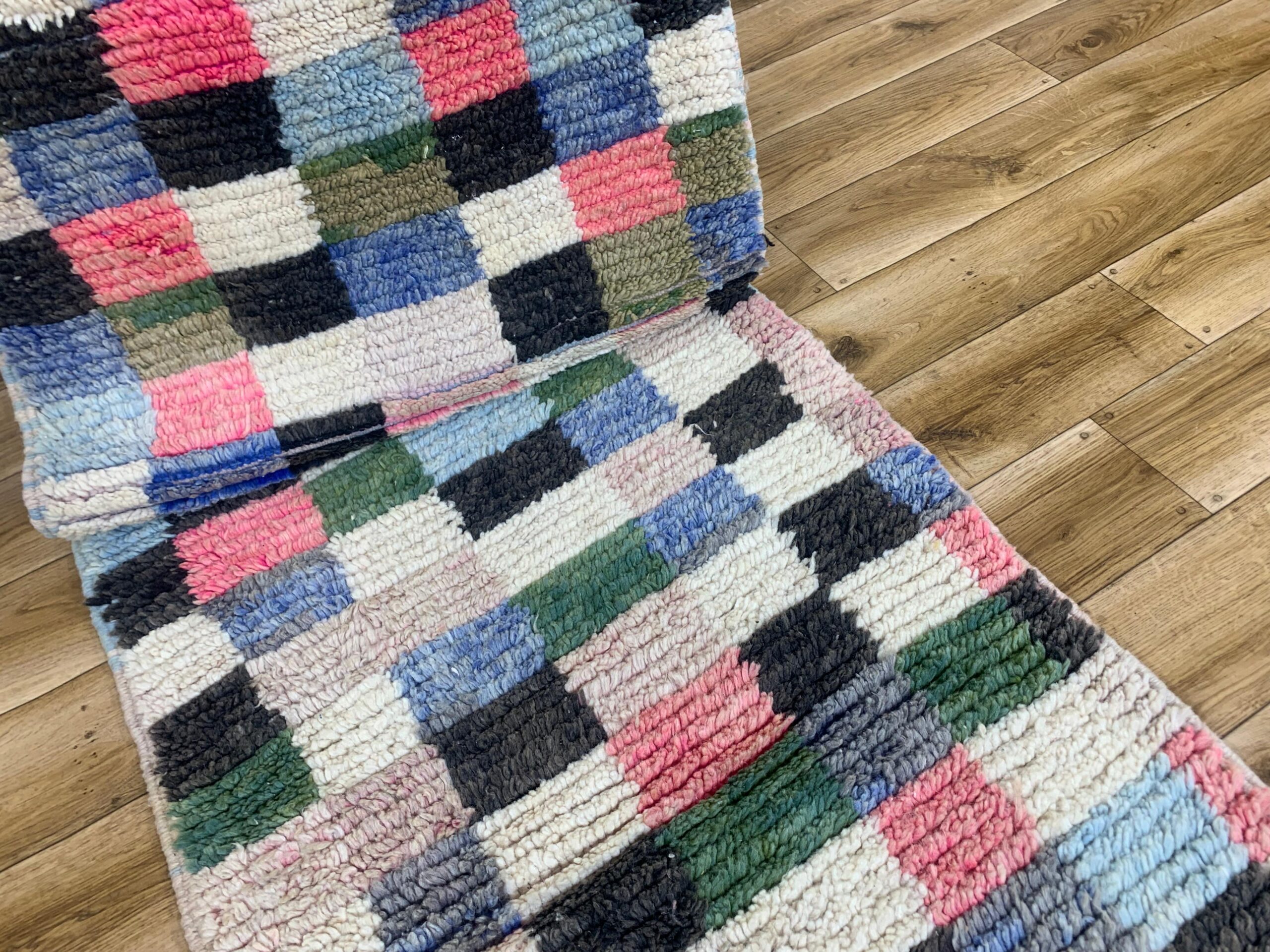 Handwoven Multicolor Striped Textured Rug with Tassels - Image 7