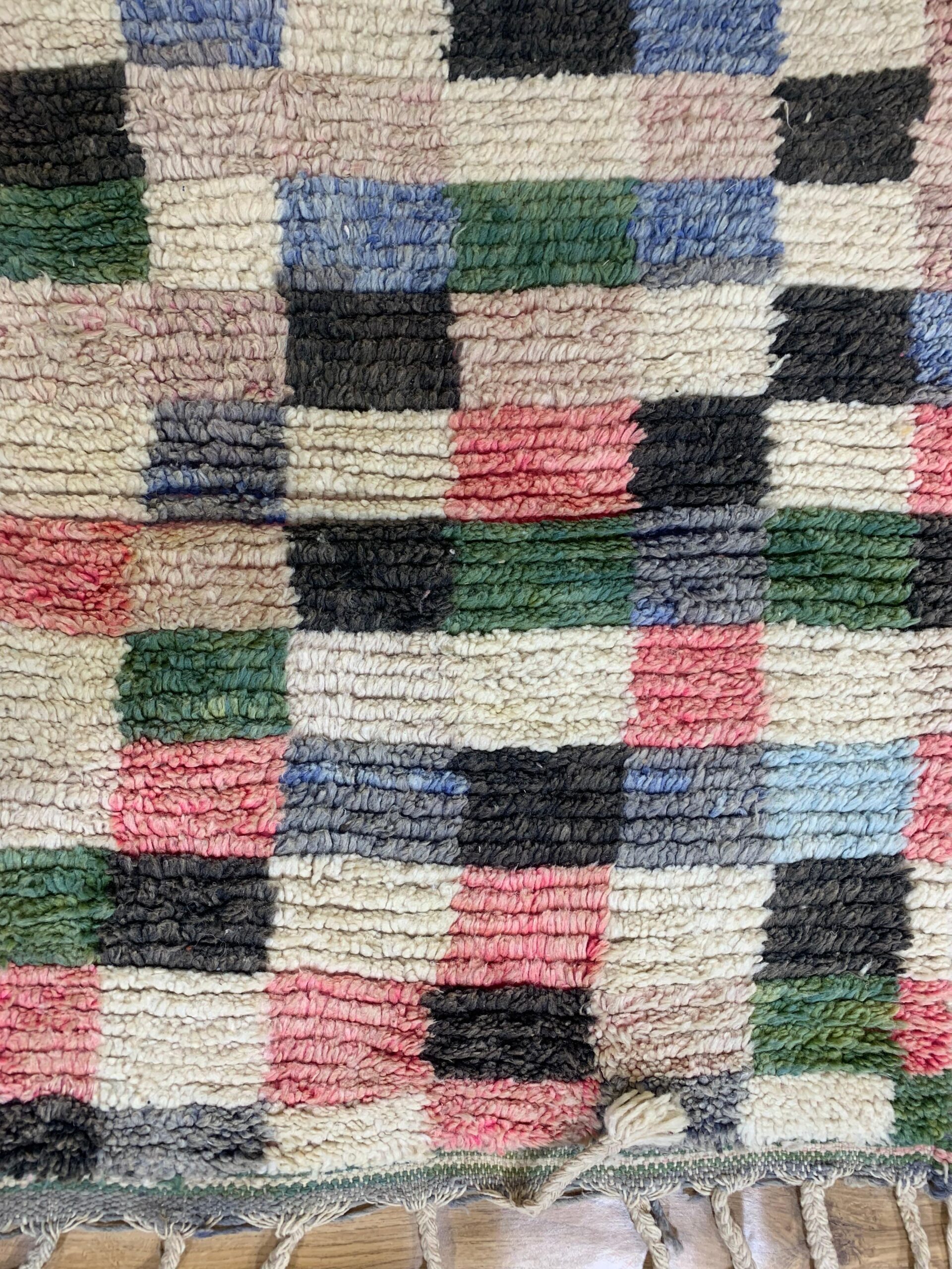 Handwoven Multicolor Striped Textured Rug with Tassels - Image 9