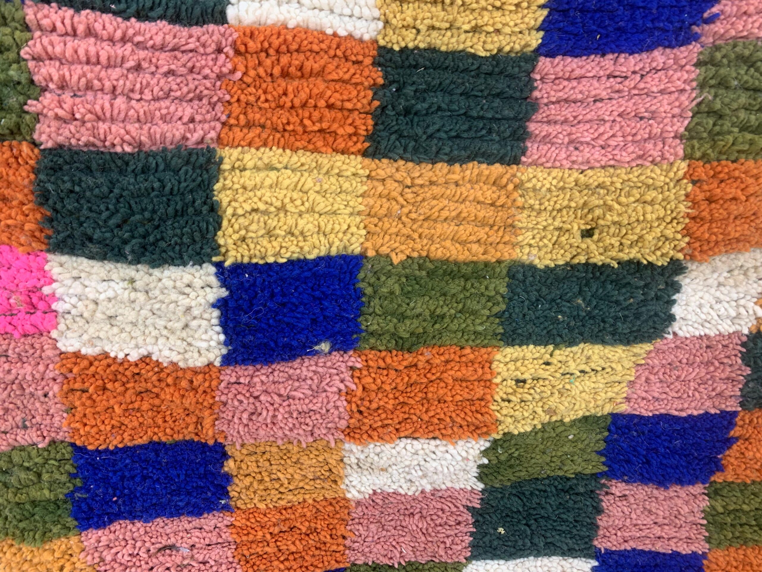 Multicolor Patchwork Handwoven Runner Rug with Fringe - Image 4