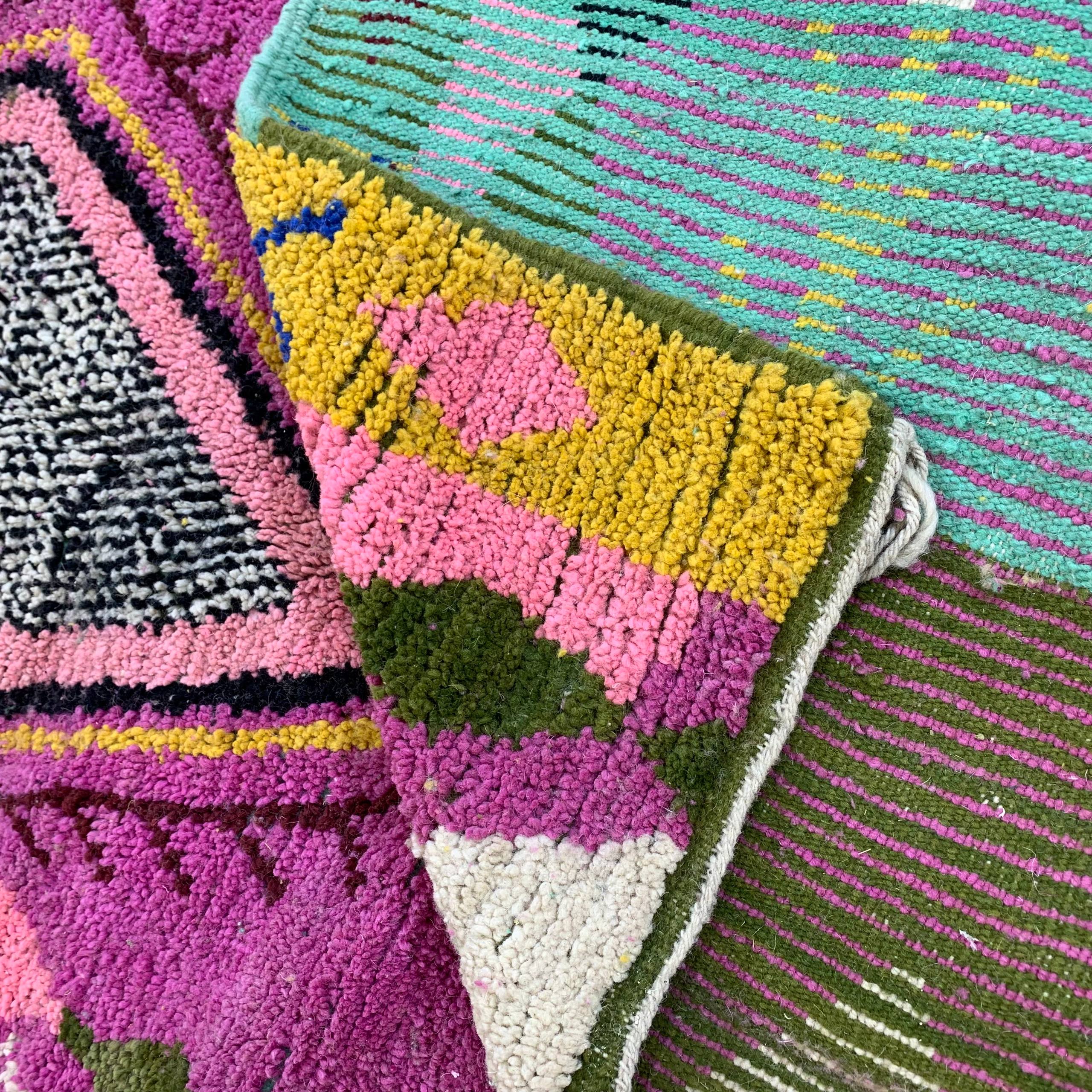 Colorful Handcrafted Geometric Pattern Rug