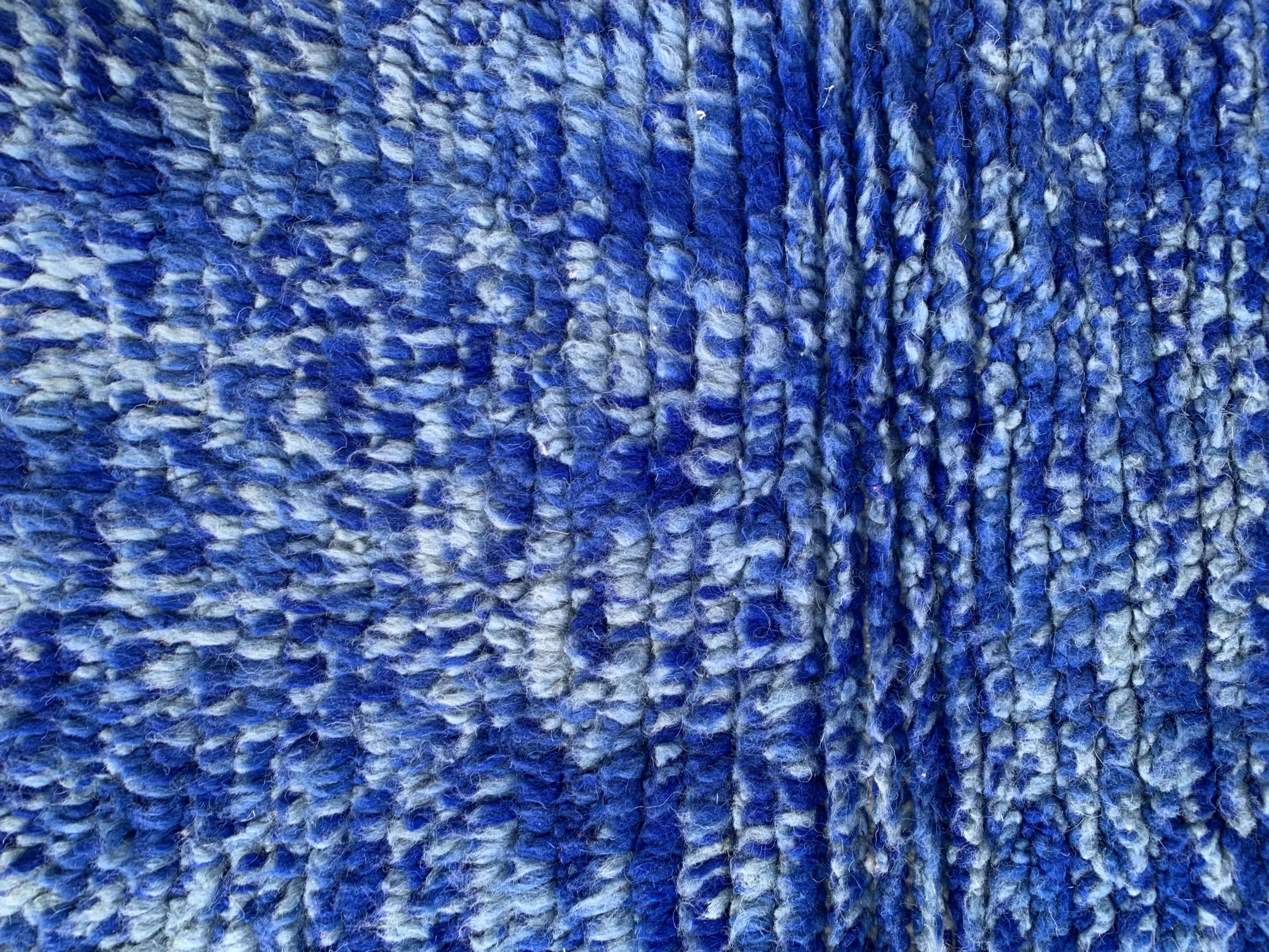 Color Block Handwoven-Style Wool Rug with Fringe - Image 10