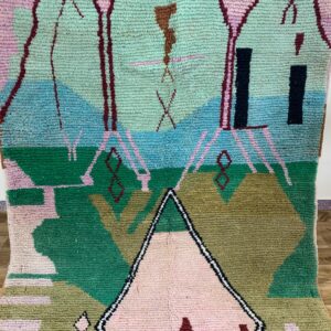 Abstract Geometric Pastel Handwoven Rug