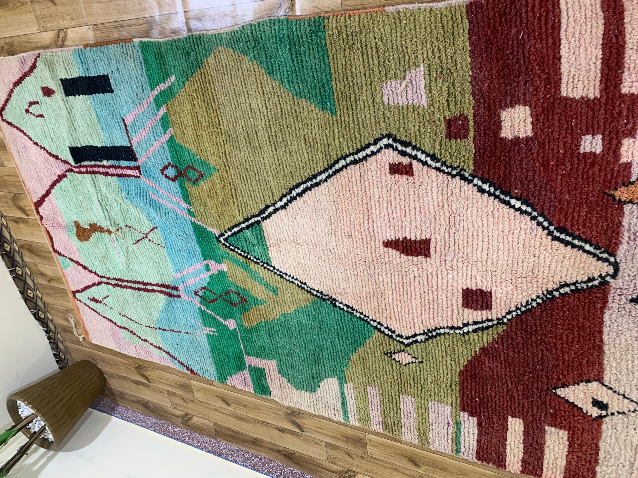 Abstract Geometric Pastel Handwoven Rug - Image 11