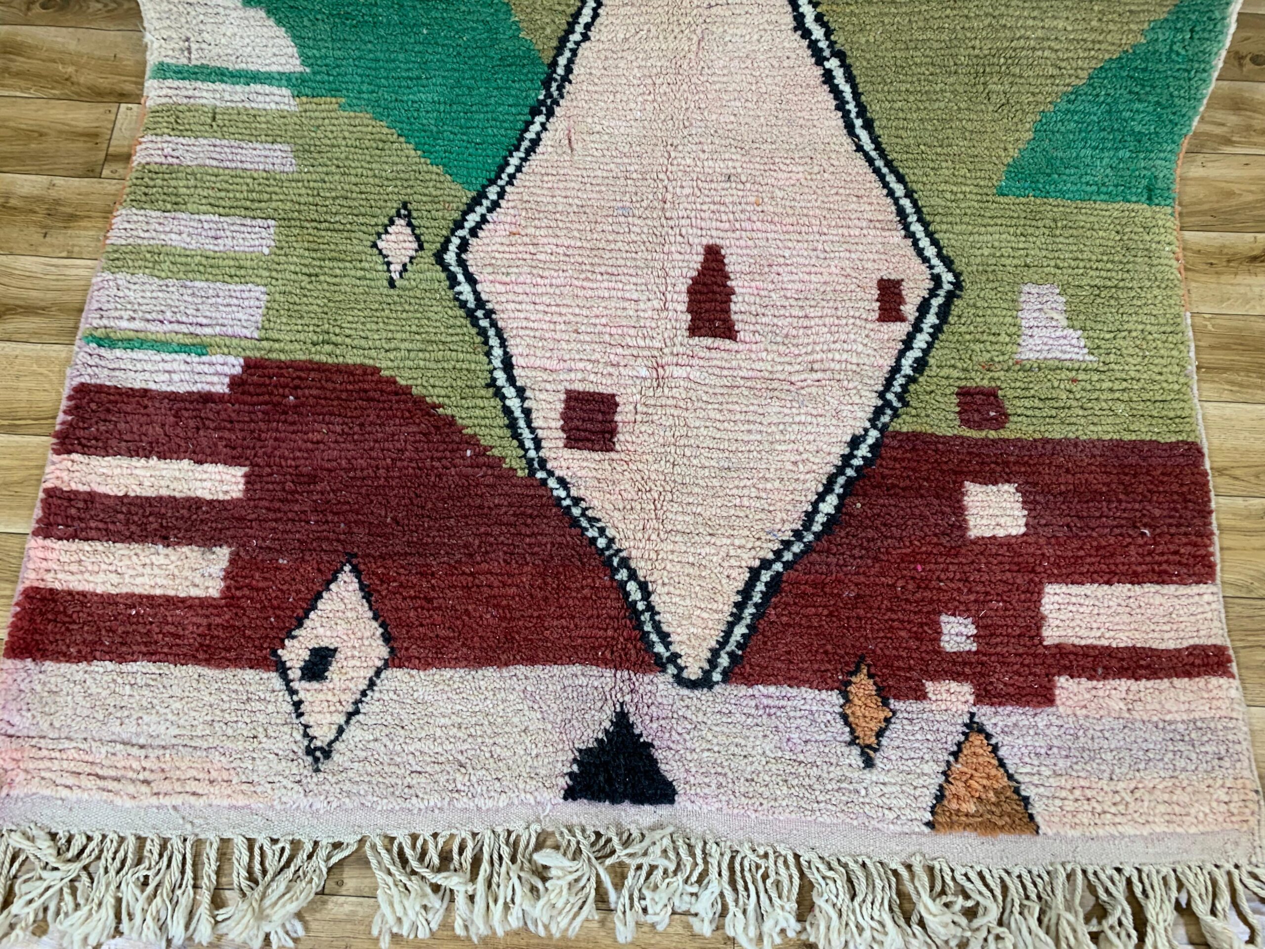 Abstract Geometric Pastel Handwoven Rug - Image 5