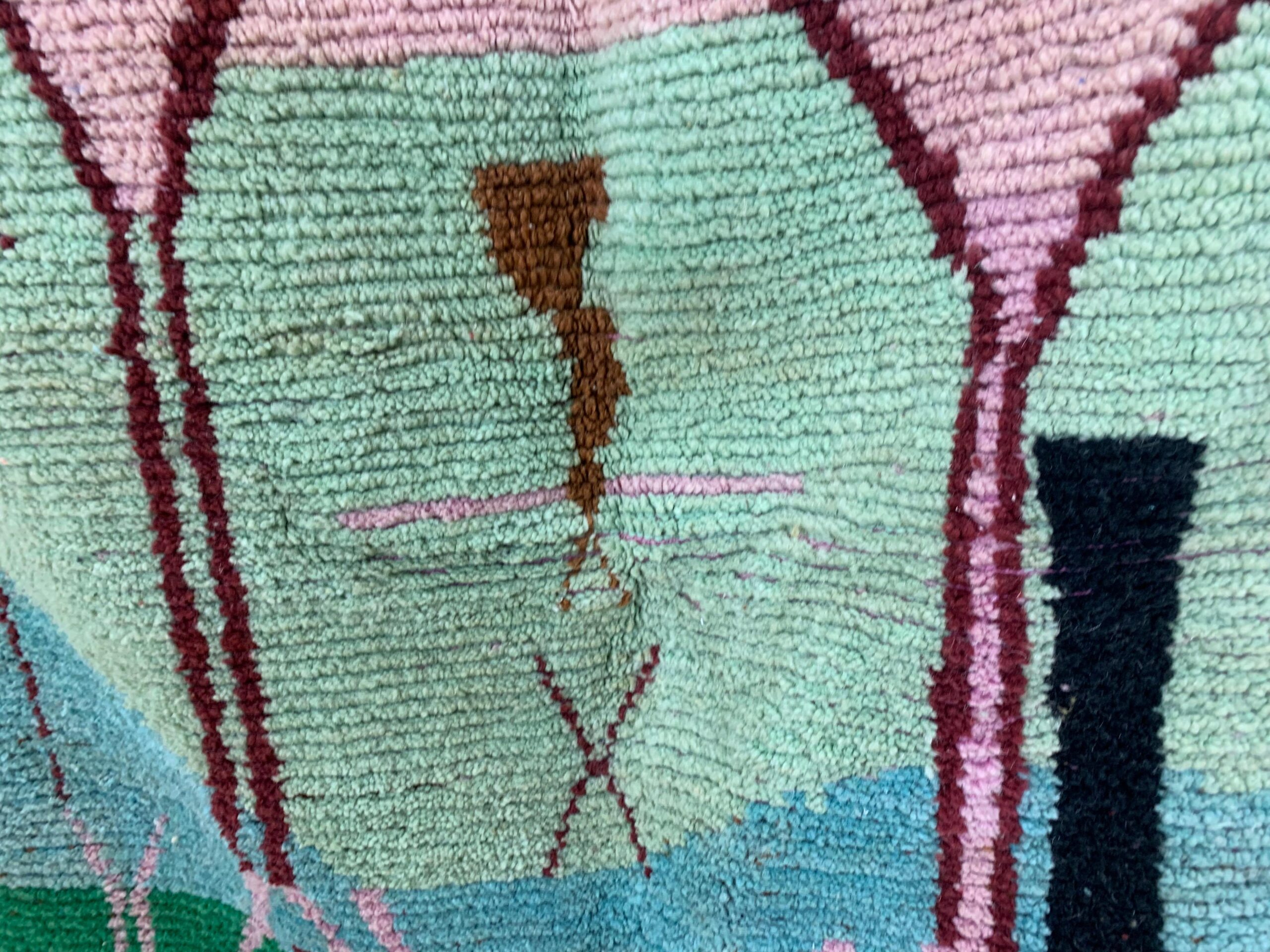 Abstract Geometric Pastel Handwoven Rug - Image 8