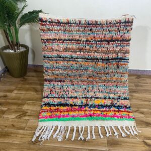 Handwoven Multicolor Shaggy Fringe Rug