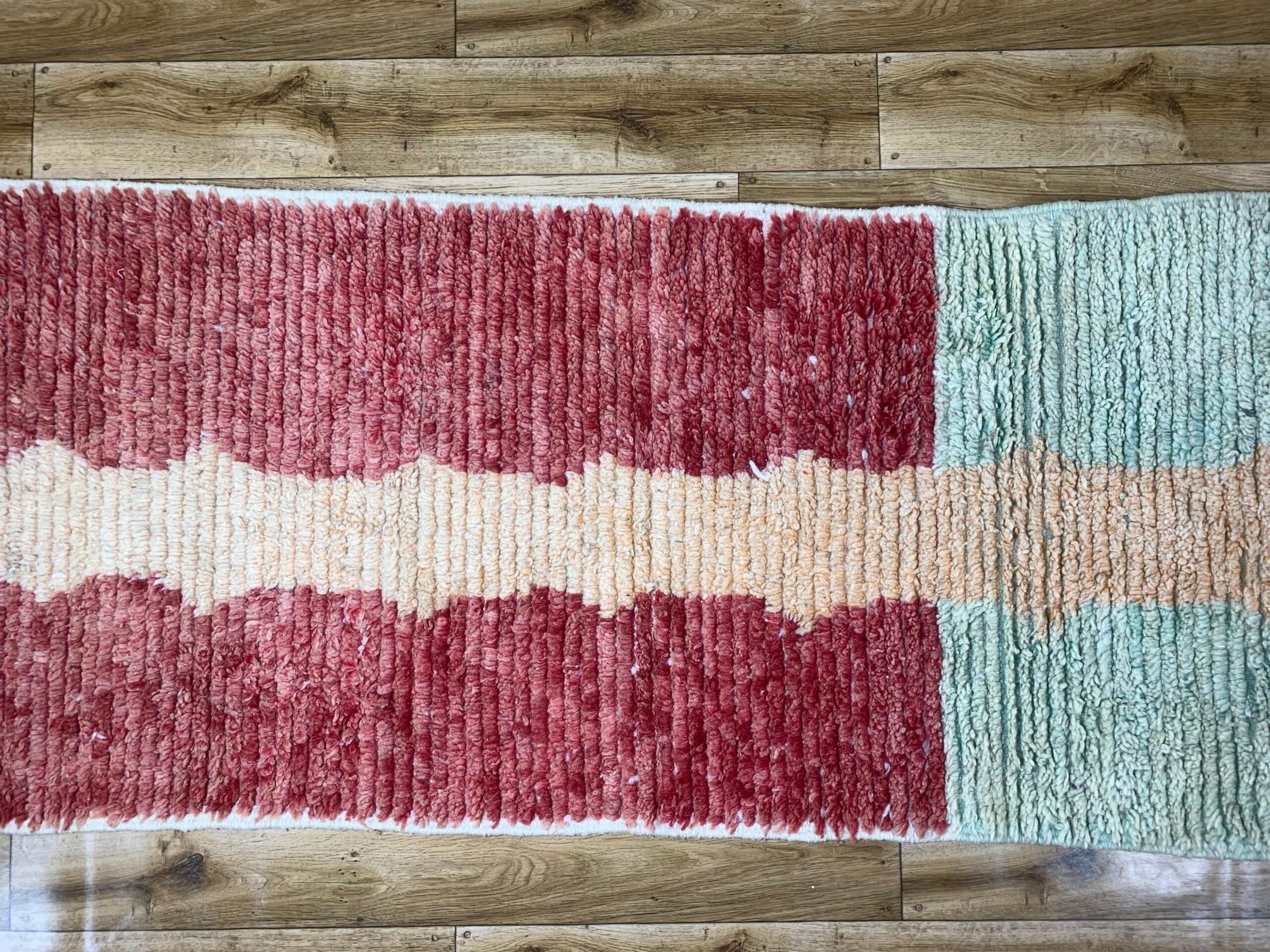 Abstract Geometric Runner Rug in Terracotta, Beige & Mint - Image 5