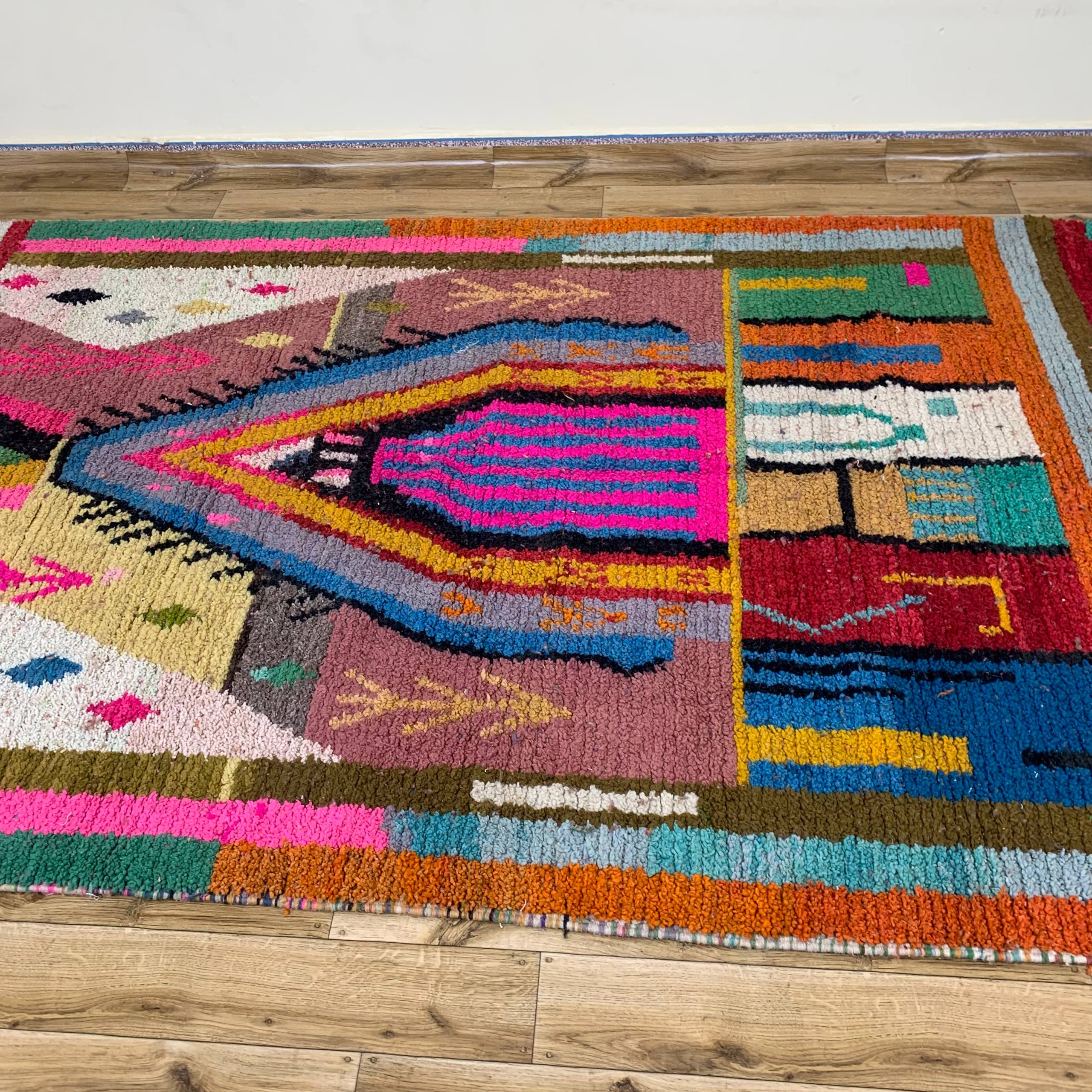 Multicolor Abstract Geometric Tufted Rug